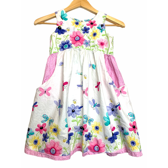 Custom Made Girls Floral Butterfly Dress - Picture 1 of 6